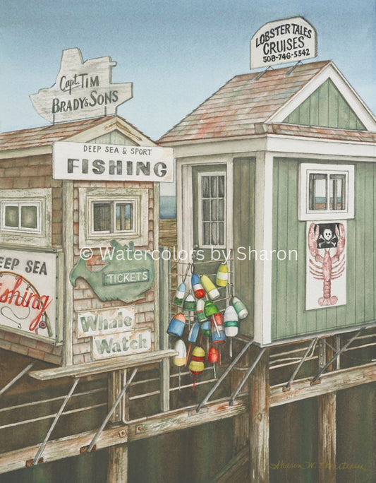 Plymouth Cove, Massachusetts Watercolor Art Print
