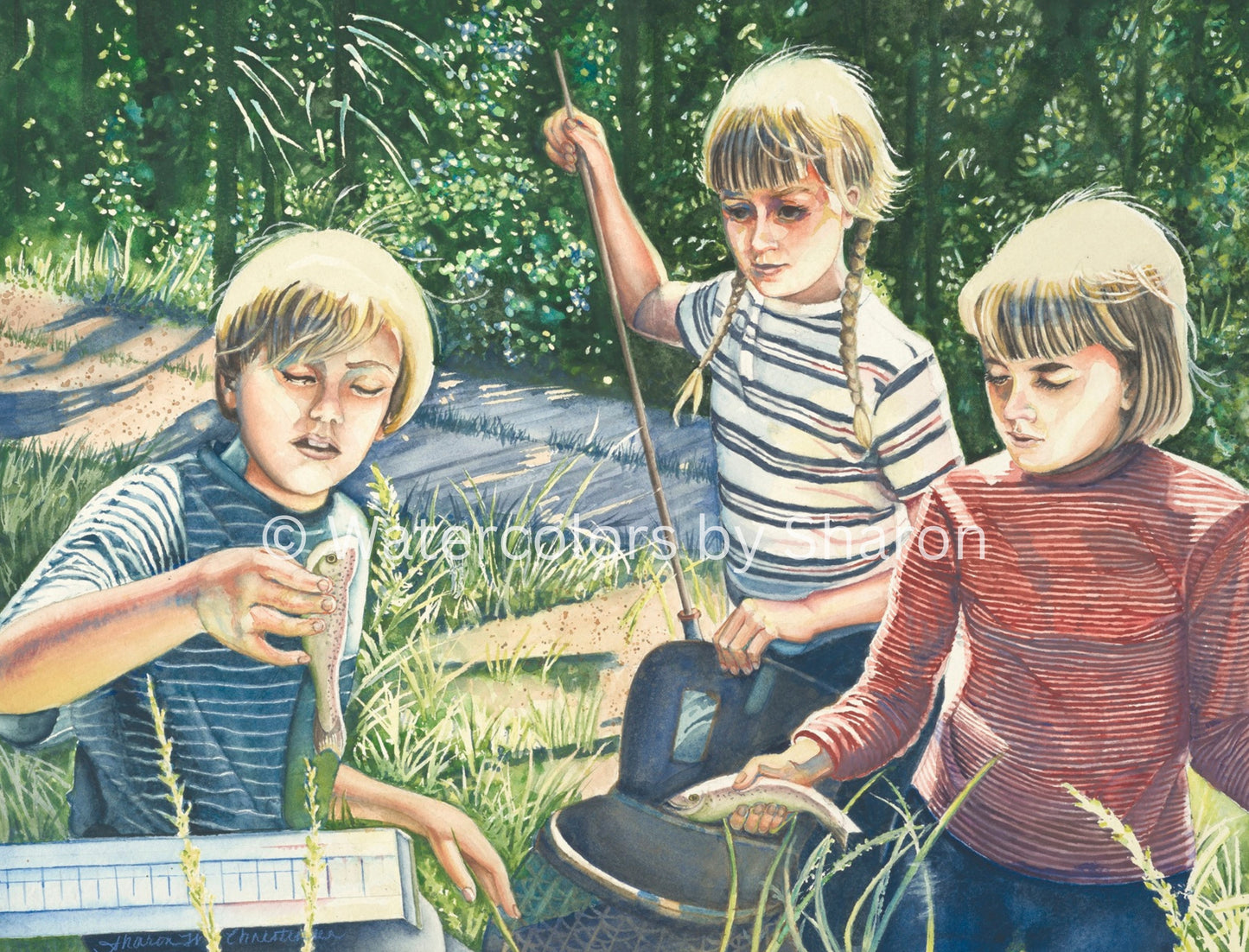 The Big Catch 1967 Watercolor Art Print