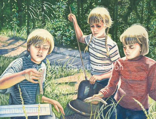 The Big Catch 1967 Watercolor Art Print