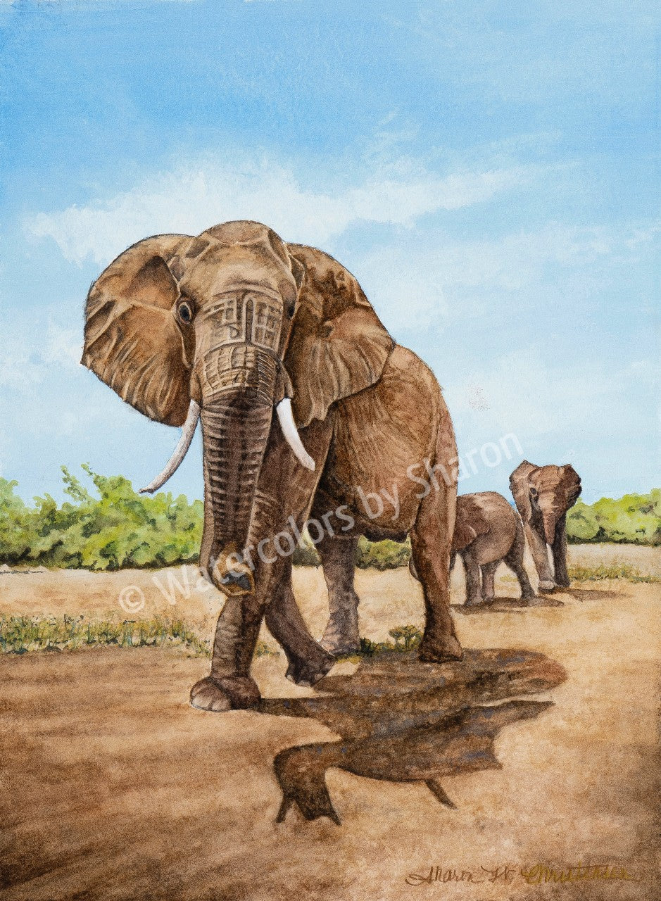 African Safari Watercolor Art Print