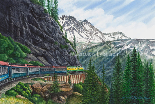 Skagway, Alaska Watercolor Art Print